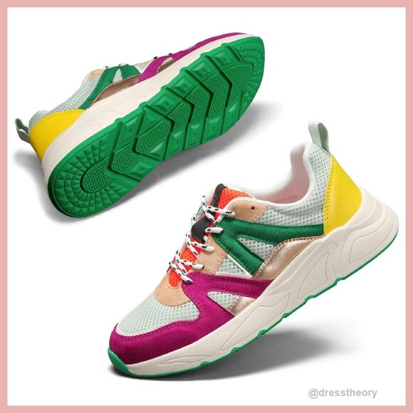 Women's Chunky Platform Sneakers with Memory Foam 1.97 Inch Sole